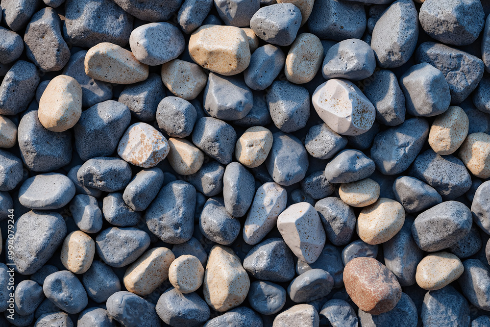 Colorful stones and pebbles lying in a solid layer, various shades including gray, white, and beige, random arrangement highlighting natural textures and forms Colorful stones and pebbles lying in a solid layer, various shades including gray, white, and beige, random arrangement highlighting natural textures and forms