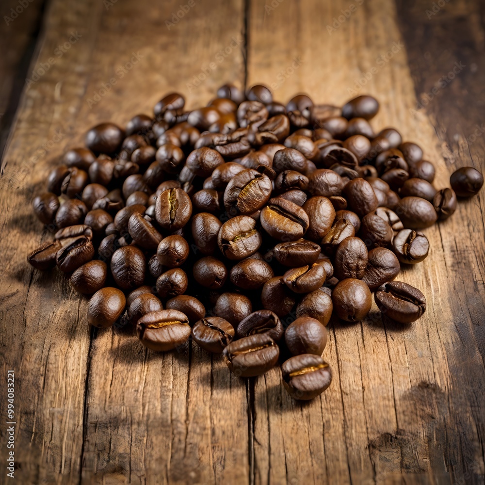 many roasted coffee beans on wooden background many roasted coffee beans on wooden background
