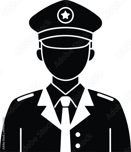 Traffic police silhouette vector art illustration design with no background, police and people silhouette