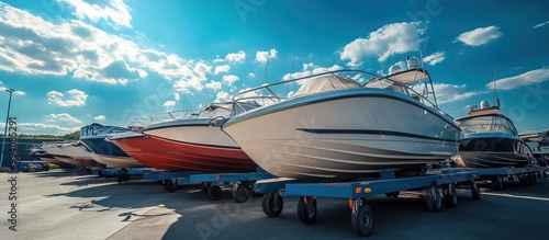 Row of Boats on Trailers