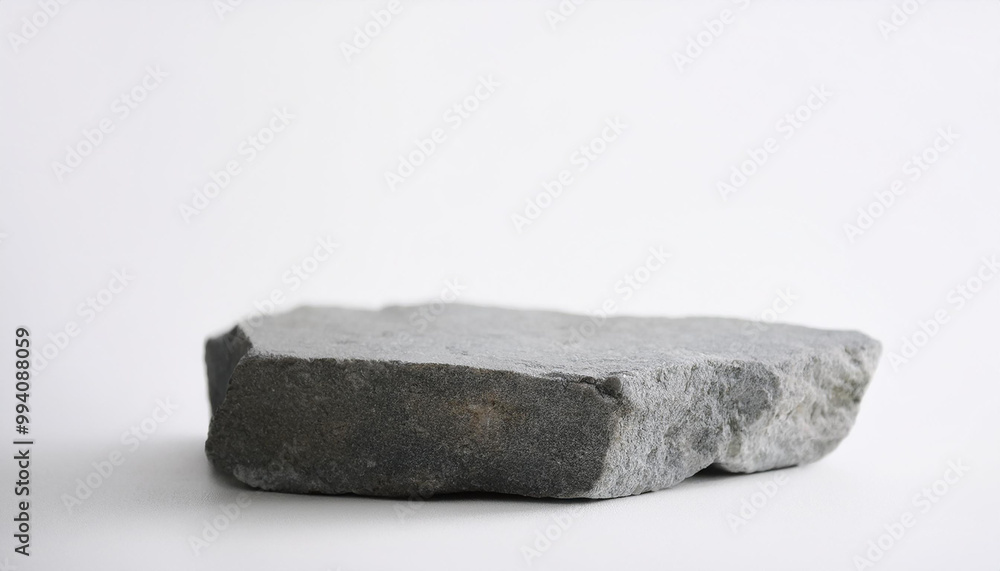 Minimalist stone podium on white background for natural cosmetic advertising. Trendy still life Minimalist stone podium on white background for natural cosmetic advertising. Trendy still life