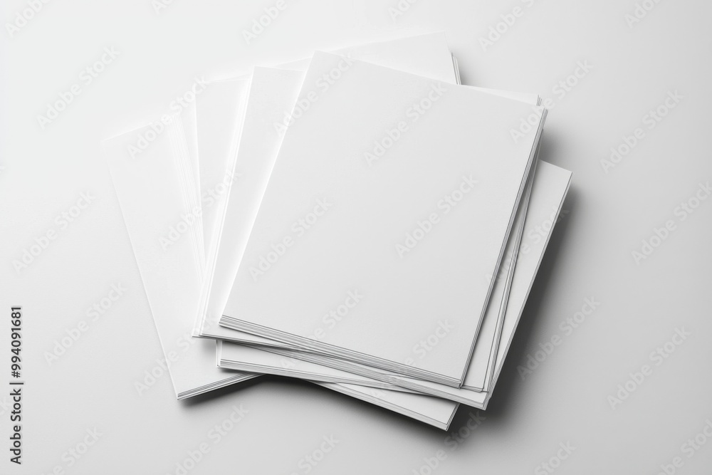 Blank A4 Stacked Paper Mockup isolated created with Generative AI Blank A4 Stacked Paper Mockup isolated created with Generative AI