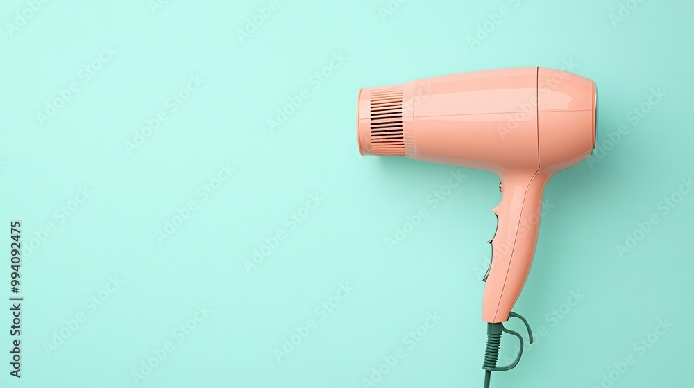 Fototapeta premium a hairdryer on pastel color background