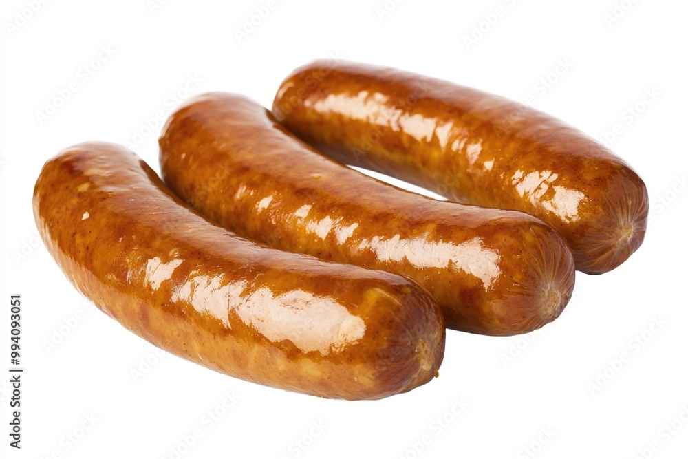 Boiled sausages on white background. Boiled sausages on white background.