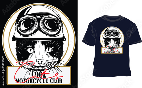 Motorbike Cat t shirt design