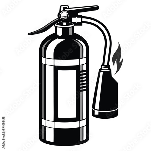 Fire extinguisher vector silhouette line art style