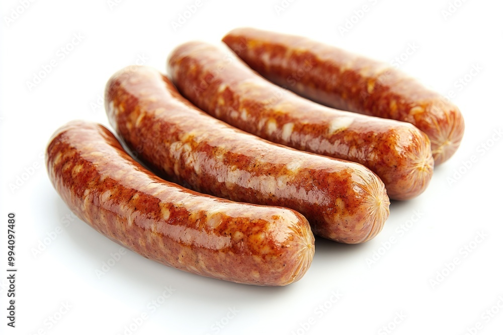 Group of sausages isolated on white background Group of sausages isolated on white background