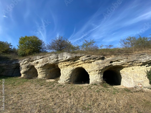 ruins of ancient temple caves of white croats photo