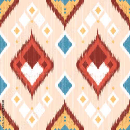 Cross Stitch Ikat Pattern, Geometric ethnic patterns, Clothing, fabric, batik, Knitwear, Embroidery, Ikat, Pixel pattern. Traditional Design for Saree, Patola, Sari, Dupatta, Vyshyvanka, rushnyk