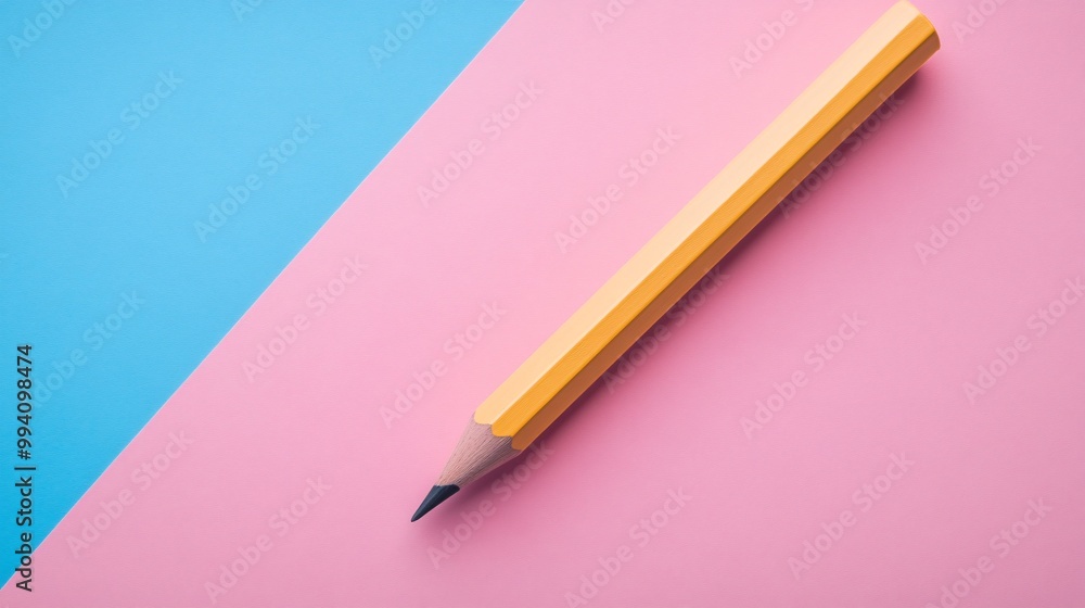 pencil on pastel color background pencil on pastel color background