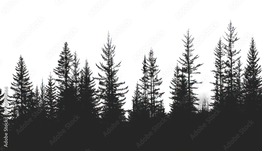 © Rawpixel.com - PNG Misty forest silhouette trees © Rawpixel.com - PNG Misty forest silhouette trees