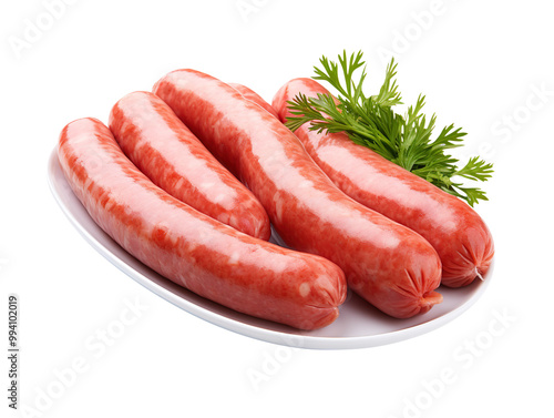 Fresh sausage isolated on transparent background