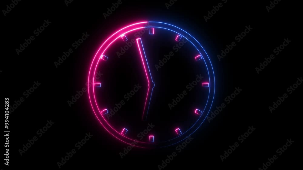 Glowing Clock icon 4k Animation. Glowing Clock icon 4k Animation.