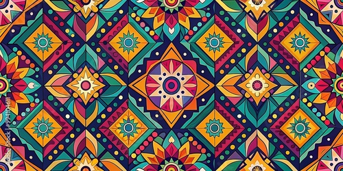 Elegant Deco Vector Design Featuring Geometric Patterns and Vibrant Color Combinations for Decor