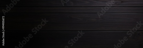 Burnt Wood Shou Sugi Ban Technique with Dark Textured Surface, Panoramic Banner photo