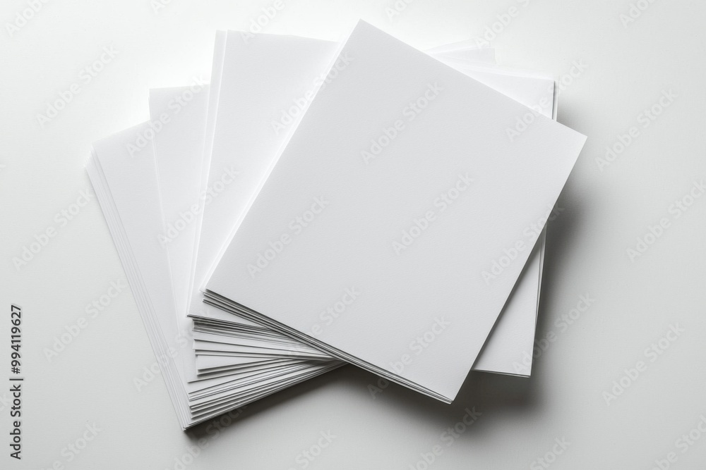 Blank A4 Stacked Paper Mockup isolated created with Generative AI Blank A4 Stacked Paper Mockup isolated created with Generative AI