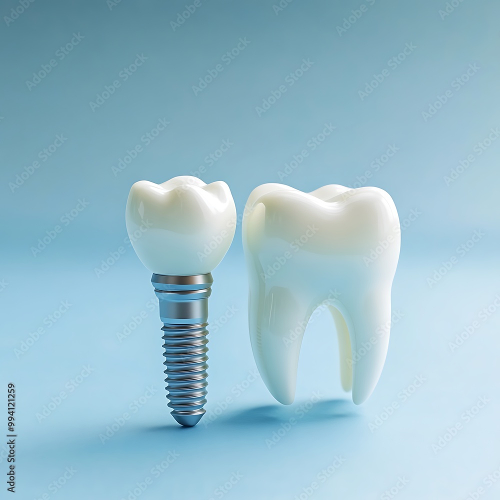 Dental care essentials on blue background: Tooth models, toothbrush, dental implants, and tools showcasing oral hygiene, dentistry, and modern dental care. Dental care essentials on blue background: Tooth models, toothbrush, dental implants, and tools showcasing oral hygiene, dentistry, and modern dental care.