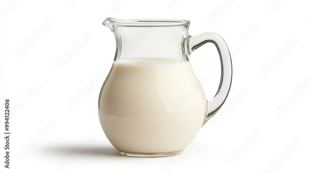 Glass Pitcher Filled With Milk Glass Pitcher Filled With Milk