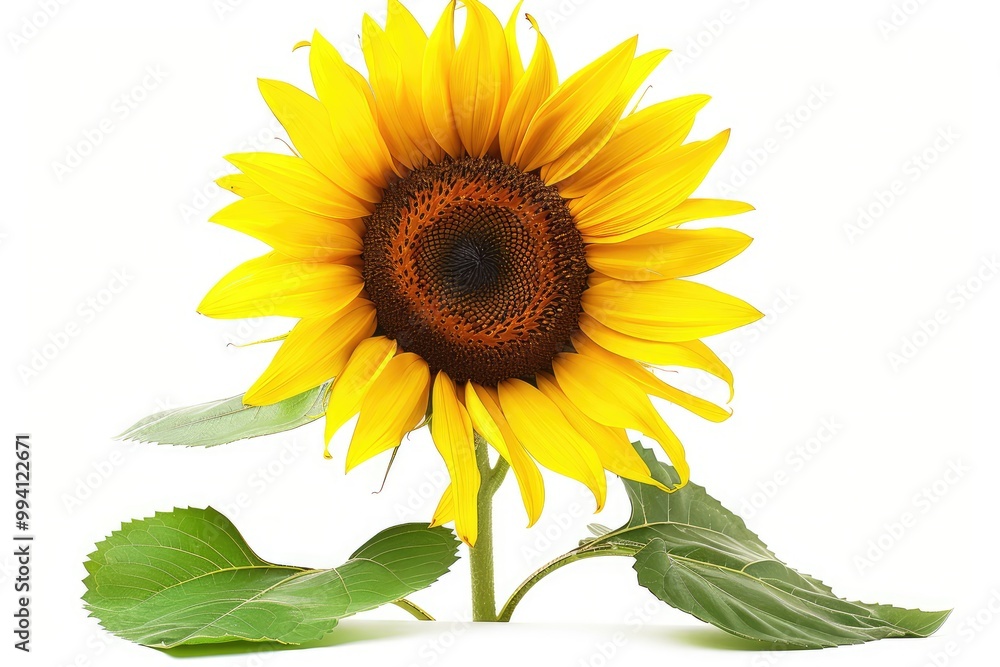 Obraz premium Close-up Sunflower field, beautiful sunflowers with bees