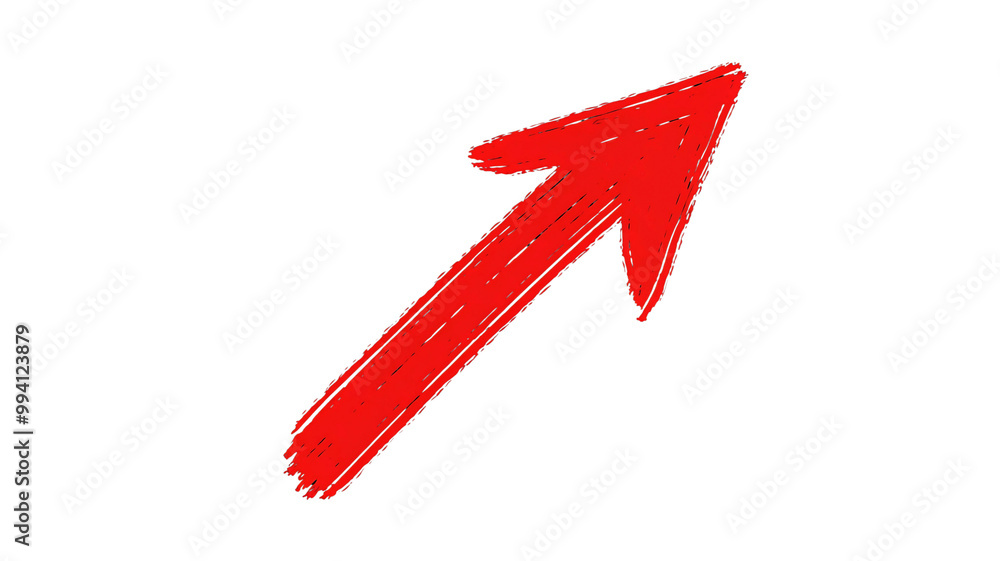 Red Line Arrow with Hand-Drawn, Sketchy Energy Red Line Arrow with Hand-Drawn, Sketchy Energy