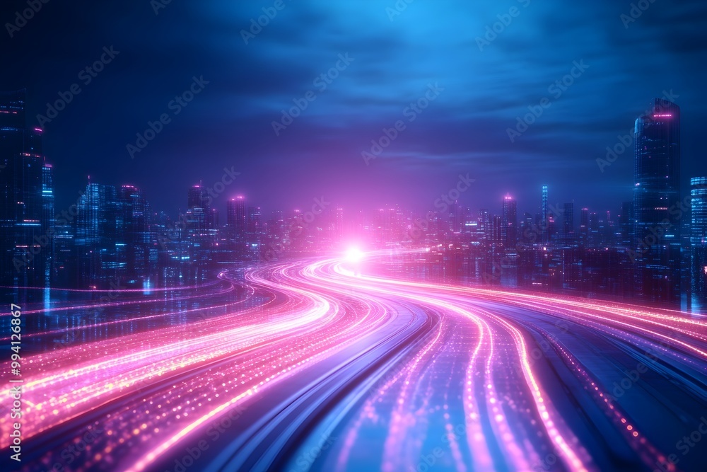 Obraz premium Conceptual showcasing the transformative impact of future quantum computing breakthroughs on various industries including quantum data centers advanced encryption protocols