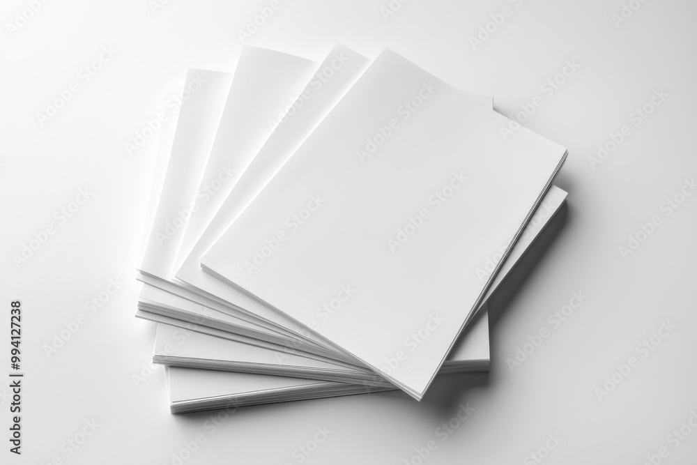 Blank A4 Stacked Paper Mockup isolated created with Generative AI Blank A4 Stacked Paper Mockup isolated created with Generative AI