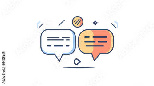 Modern Minimalist Chat Icon for Messaging Apps and Communication Platforms Vector Illustration