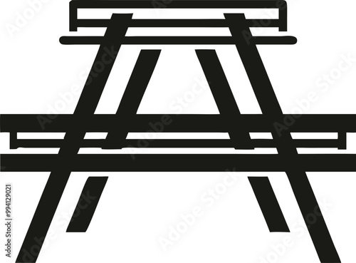 Picnic table vector silhouette