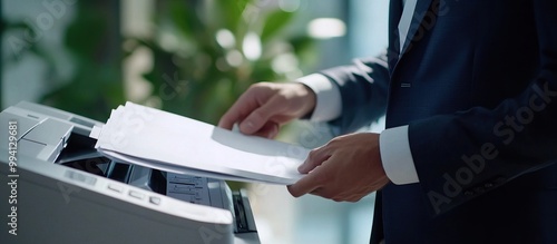 Businessman Using a Printer