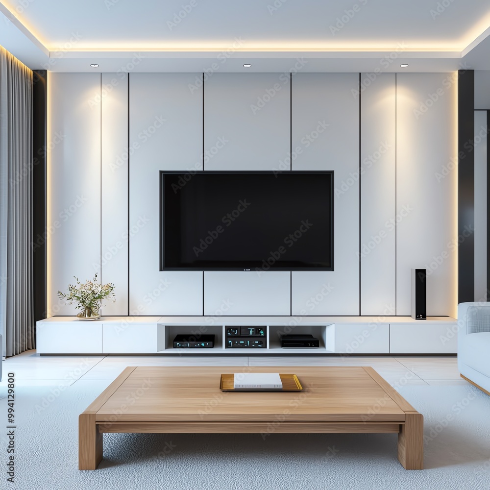 Stylish modern living room featuring a sleek TV unit, comfortable seating, and elegant decor for a cozy atmosphere. Stylish modern living room featuring a sleek TV unit, comfortable seating, and elegant decor for a cozy atmosphere.