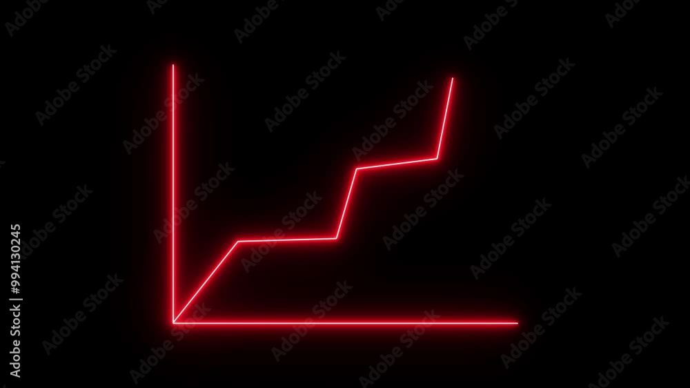neon business graph icon animation neon business graph icon animation