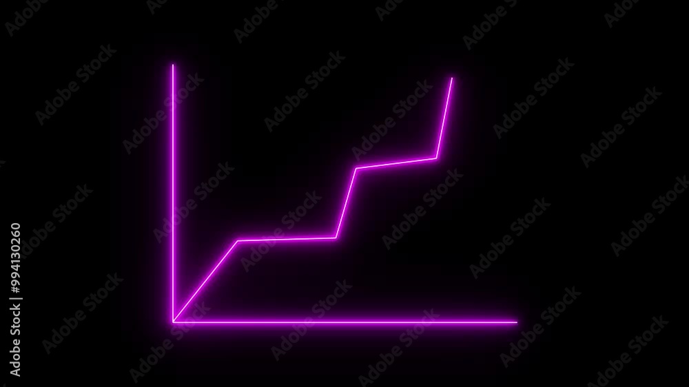 neon business graph icon animation neon business graph icon animation