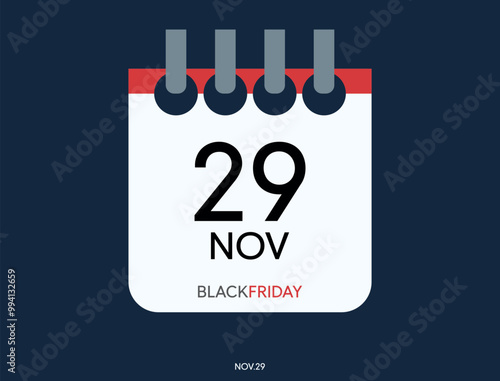 Vector icon calendar day - Black Friday 