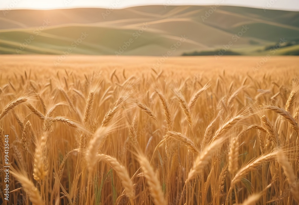 Golden wheat field with ripe ears of wheat, blurred background Golden wheat field with ripe ears of wheat, blurred background