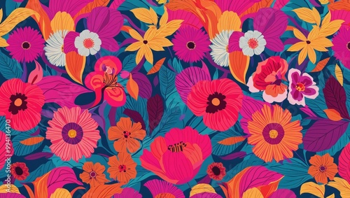 seamless pattern with flowers