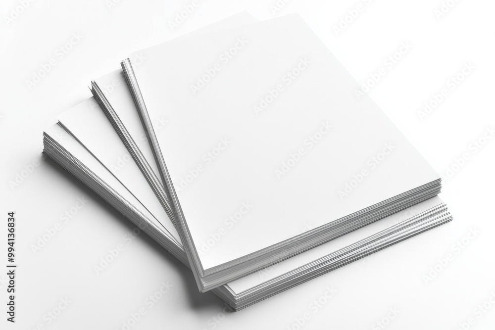 Blank A4 Stacked Paper Mockup isolated created with Generative AI Blank A4 Stacked Paper Mockup isolated created with Generative AI