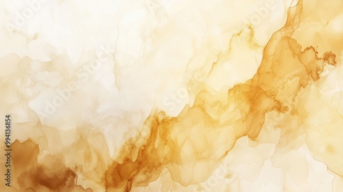 AI Generated. AI Generative. Soft golden beige color abstract watercolor ink drawing painting decorative background. Graphic Art