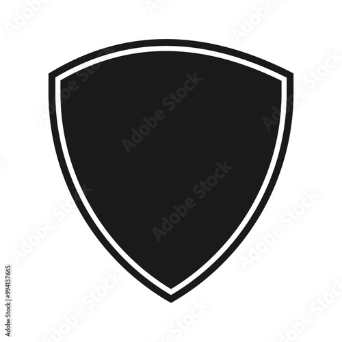 Protect shield security.Badge quality symbol, sign, logo or emblem vector illustration. Color editable 