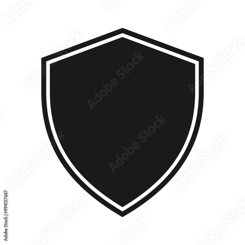 Protect shield security.Badge quality symbol, sign, logo or emblem vector illustration. Color editable
 photo