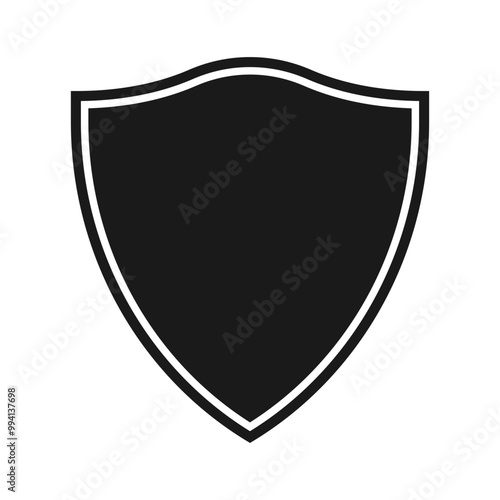 Protect shield security.Badge quality symbol, sign, logo or emblem vector illustration. Color editable
 photo