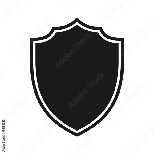 Protect shield security.Badge quality symbol, sign, logo or emblem vector illustration. Color editable
