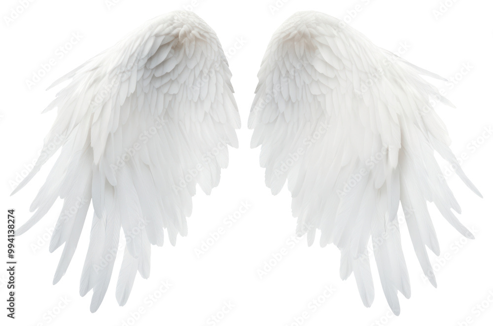 Fototapeta premium PNG White angel wing bird archangel softness.
