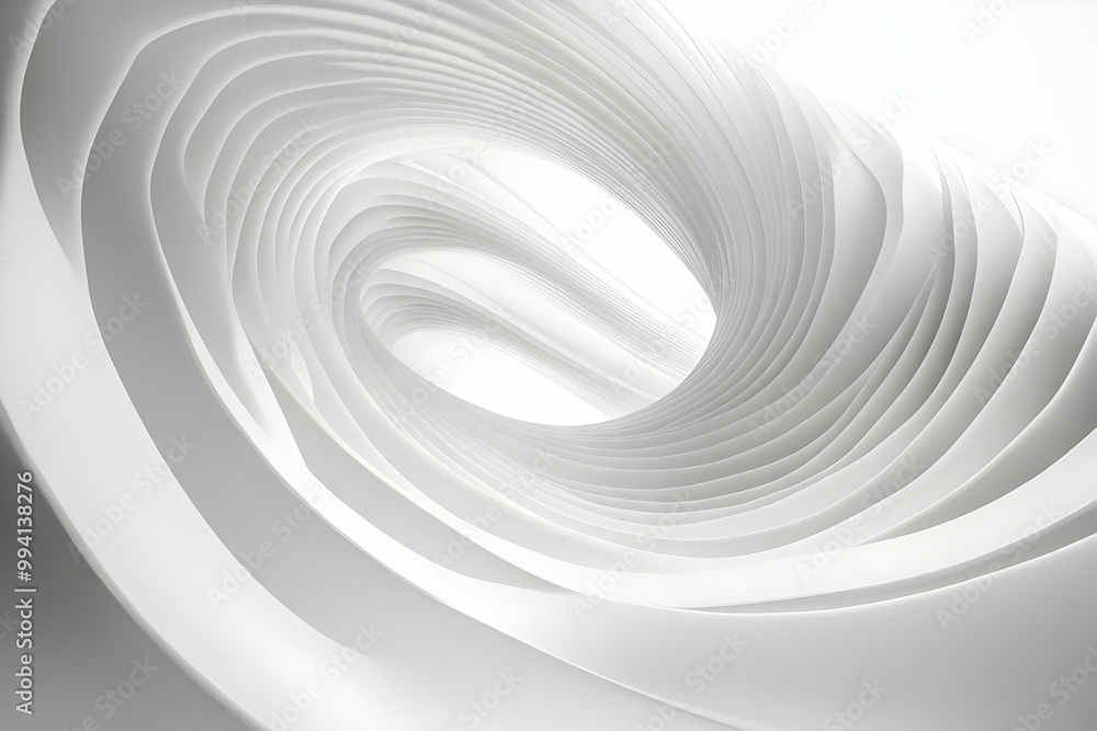 Obraz premium Abstract white spiral structure creates a sense of motion and depth