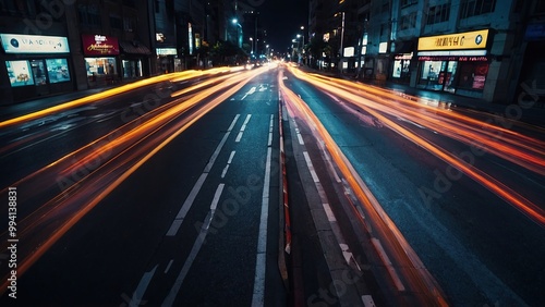 City motion blurred street intersection background