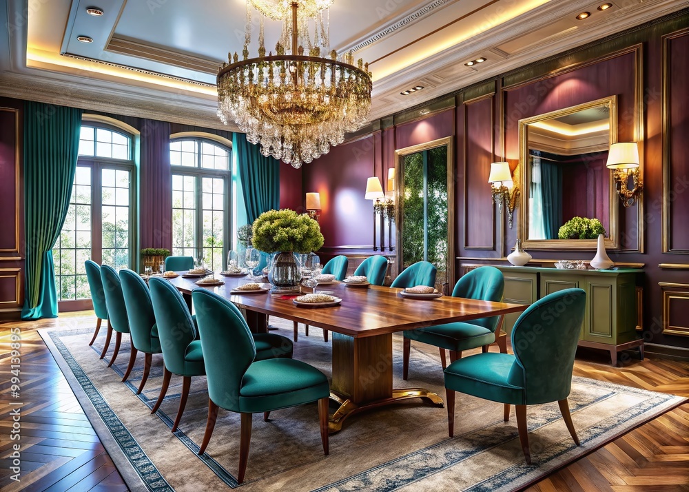 Obraz premium Elegant Luxury Dining Room Inspirations for Stylish Home Decor and Sophisticated Entertaining Spaces