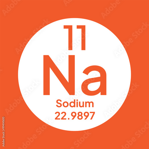 Sodium periodic table icon vector logo template. Na.