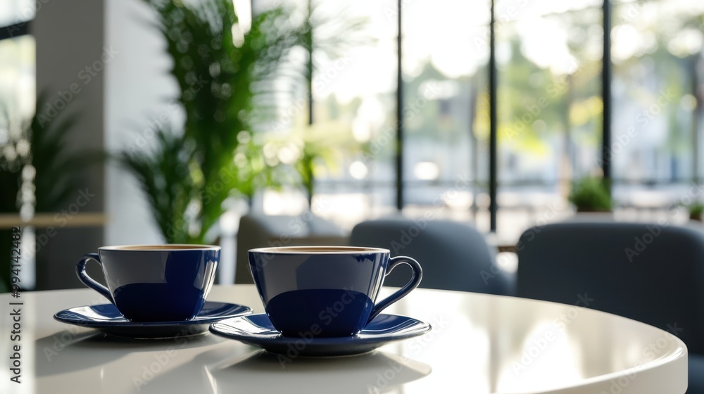 The Coffee Cups on Table The Coffee Cups on Table