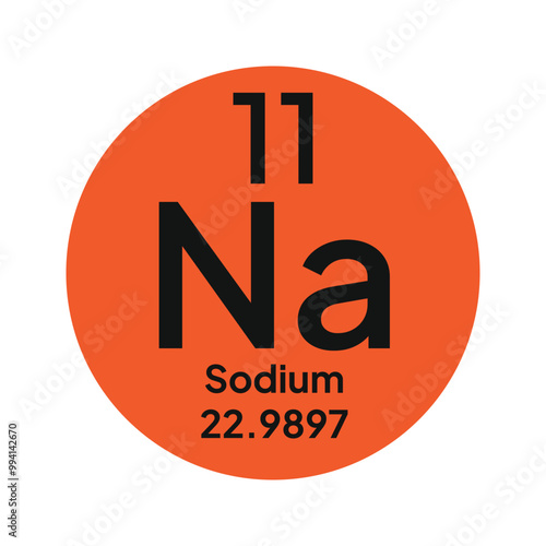 Sodium periodic table icon vector logo template. Na.