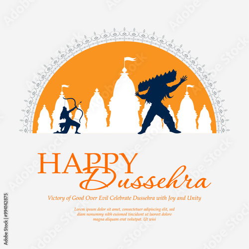 Dussehra wishing post design background , vector