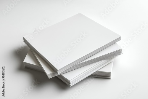 Blank A4 Stacked Paper Mockup isolated created with Generative AI